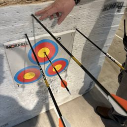 My first shot with a recurve bow I purchased and it was a bullseye My first shot with a recurve bow I purchased and it was a bullseye