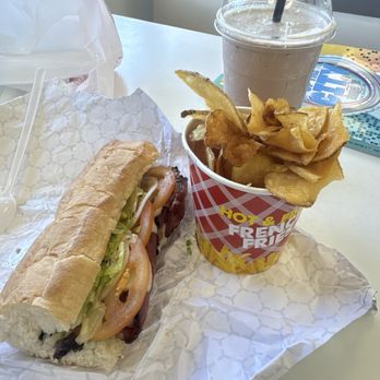 The Yeller Sub - Pastrami 7", homemade fries, mocha almond fudge malt. - Sandwiches Near Me - Albuquerque, New Mexico