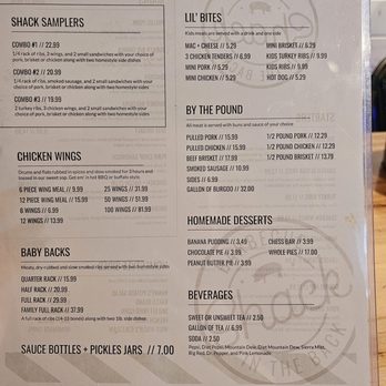 Shack in the Back BBQ - Menu 2/2 - Barbeque Near Me - Fairdale, Kentucky Shack in the Back BBQ - Menu 2/2 - Barbeque Near Me - Fairdale, Kentucky