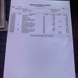 Paris Family Dental - Here's a copy of the money that I spent at this place and they let me leave out of their office with decay that is causing me pain