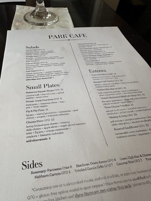 Menu photo 1 Park Cafe Nashville, TN Menu photo 1 Park Cafe Nashville, TN
