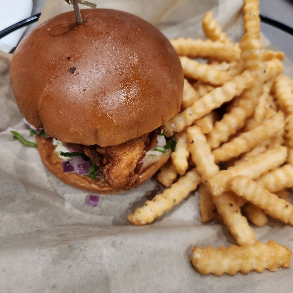 The Brass Tap - Asian BBQ Crispy Chicken Sandwich - Wine Bars Near Me - Olivette, Missouri The Brass Tap - Asian BBQ Crispy Chicken Sandwich - Wine Bars Near Me - Olivette, Missouri