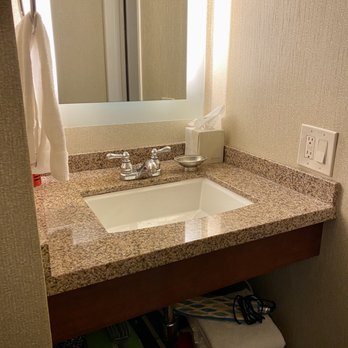 Bahia Resort Hotel - Bathroom sink area is small and no makeup mirror - San Diego, CA