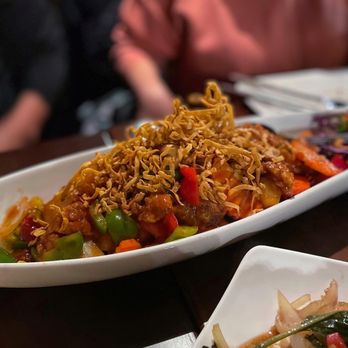 Ban Chok Dee Thai Cuisine-Langley - a plate of stir fried noodles - Thai Near Me - Langley, British Columbia Ban Chok Dee Thai Cuisine-Langley - a plate of stir fried noodles - Thai Near Me - Langley, British Columbia