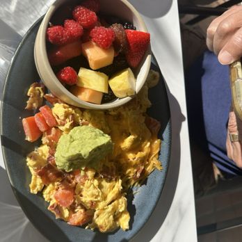 Costa Kitchen & Bar - California Omelette with fruit instead of potatoes - New American Near Me - Santa Barbara, California Costa Kitchen & Bar - California Omelette with fruit instead of potatoes - New American Near Me - Santa Barbara, California