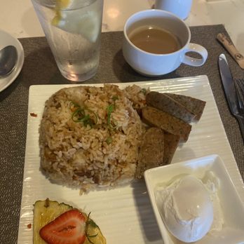 Moena Café - Mc breakfast chicken sausage fried rice poached egg - Cafes Near Me - Honolulu, Hawaii