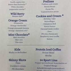 Simply Nutrition - Shake and other menu