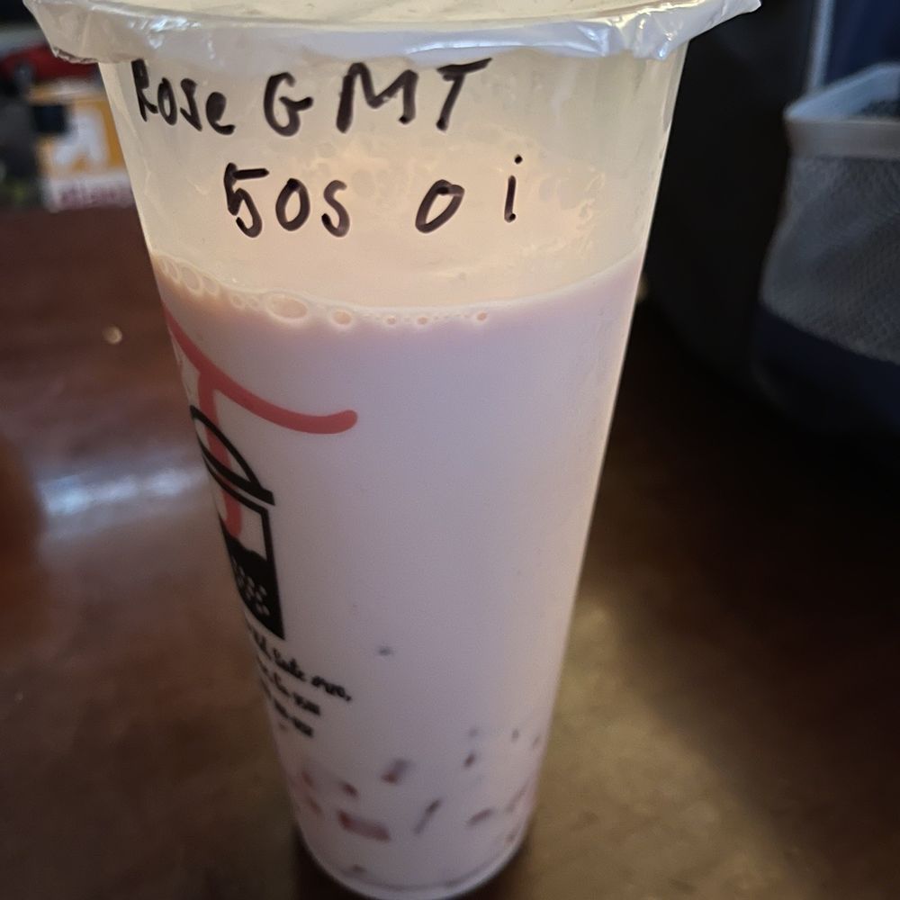 Ding Tea House - Rose Milk Tea No Ice - so disappointing - Bubble Tea Near Me - San Jose, California