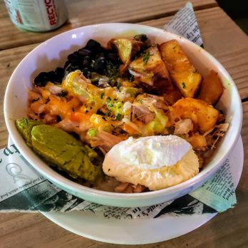 Con Leche - Carnitas Bowl at Con Leche - Breakfast & Brunch Near Me - Ponce, Puerto Rico Con Leche - Carnitas Bowl at Con Leche - Breakfast & Brunch Near Me - Ponce, Puerto Rico
