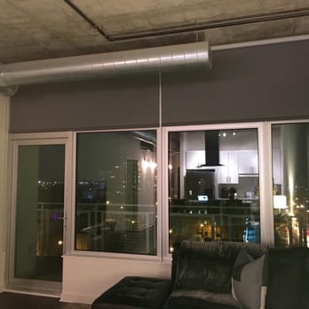Windy City Blinds - 5% Solar Shade- Living Room at Night - Shades & Blinds Near Me - Chicago, Illinois Windy City Blinds - 5% Solar Shade- Living Room at Night - Shades & Blinds Near Me - Chicago, Illinois