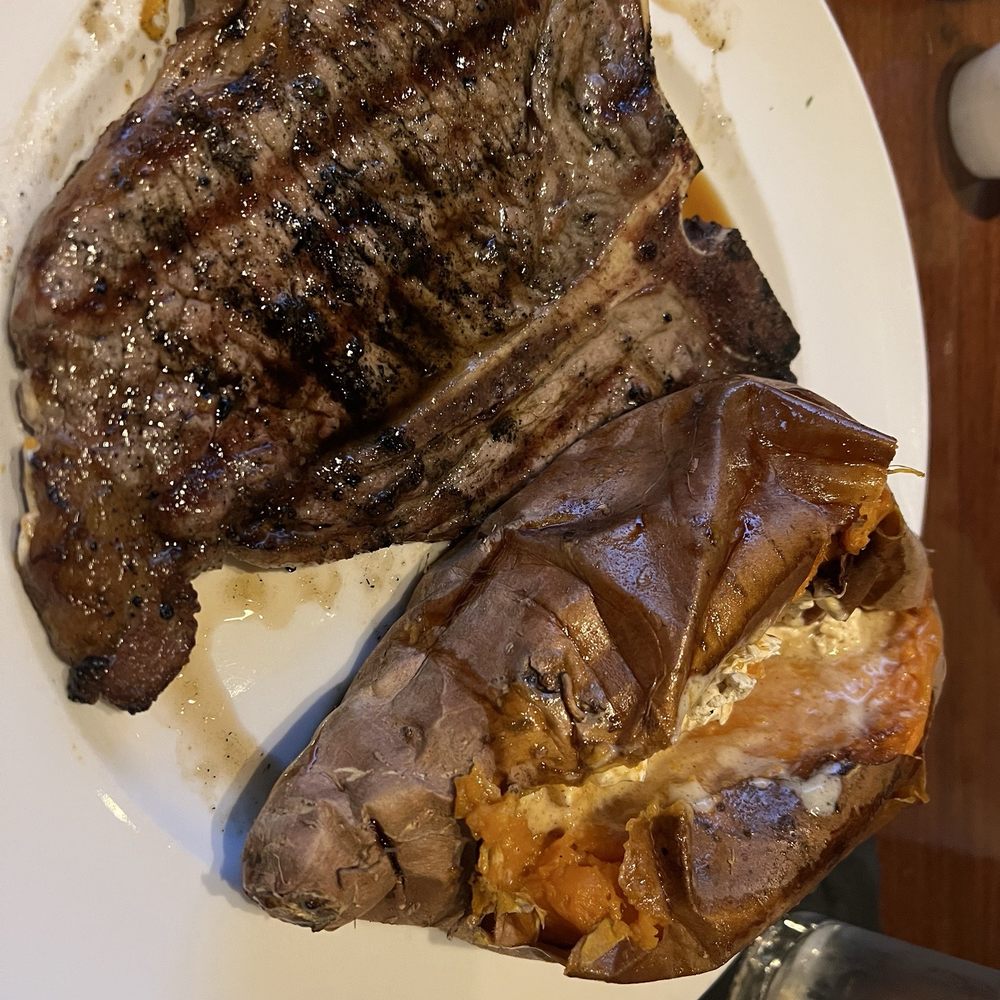 T-Bone 16 oz. & Jumbo Sweet Potato T-Bone 16 oz. & Jumbo Sweet Potato