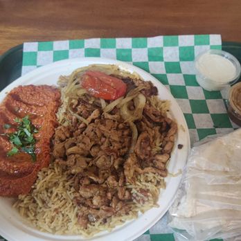 Damas Mediterranean Grill - Chicken shawarma with muhamarra. Very good - Middle Eastern Near Me - Exton, Pennsylvania Damas Mediterranean Grill - Chicken shawarma with muhamarra. Very good - Middle Eastern Near Me - Exton, Pennsylvania