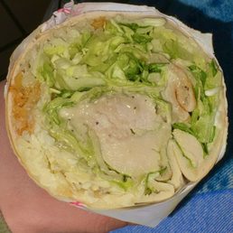 Caesar Wrap. I substitute the pita croutons for sourdough croutons & I add Parmesan cheese. Thank me later. 9/10