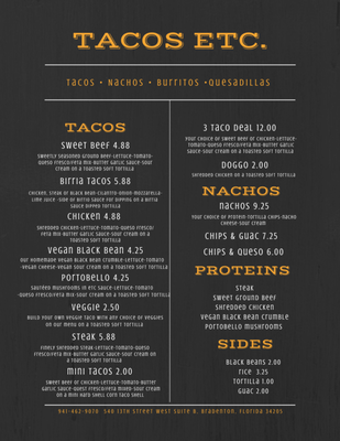 Menu photo 5 Taco's Etc Bradenton, FL Menu photo 5 Taco's Etc Bradenton, FL