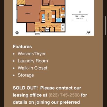 Encantada Peoria - This is the current A3 listing at 1,106 square feet. - Apartments Near Me - Peoria, Arizona