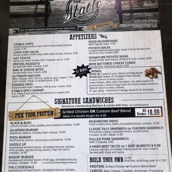 The Stable - Menu - Seafood Near Me - Eaton, Ohio