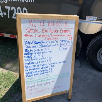 Reece Barbeque - Today's menu! We ordered the Big Reece Combo! Super tender meats! - Barbeque Near Me - Savannah, Georgia Reece Barbeque - Today's menu! We ordered the Big Reece Combo! Super tender meats! - Barbeque Near Me - Savannah, Georgia
