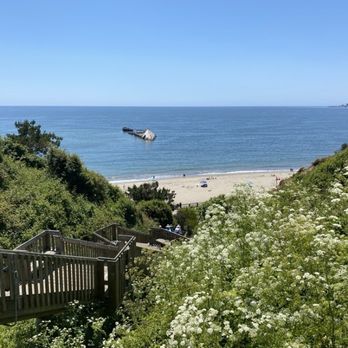Seacliff State Beach - Stairs from the upper parking lot to the beach. The S.S. Palo Alto is seen in the water. July, 2024. - Parks Near Me - Aptos, California Seacliff State Beach - Stairs from the upper parking lot to the beach. The S.S. Palo Alto is seen in the water. July, 2024. - Parks Near Me - Aptos, California