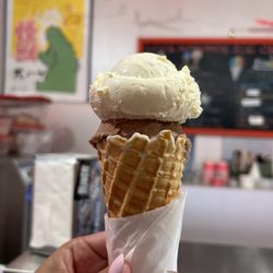 Wing Shave Ice & Ice Cream - Double scoop in waffle cone