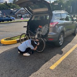 Walgreens - Employee filing up my flat tire!