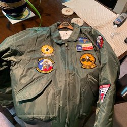 River Oaks Cleaners & Alterations - NEW US NAVY NYLON FLIGHT JACKET W/ PATCHES