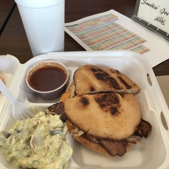 Smokin' Joe's BBQ - Smoked turkey, bacon and cheddar with potato salad and bbq sauce. - Barbeque Near Me - Redding, California
