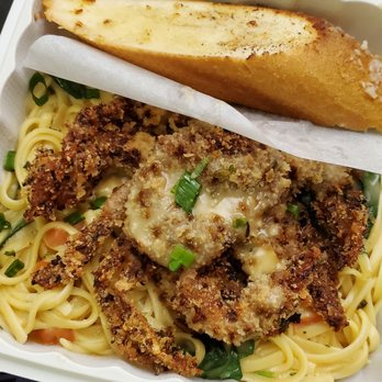 Kahai Street Kitchen - Soft Shell Crab Pasta - 2 crabs & choke pasta...YUM! - Salad Near Me - Honolulu, Hawaii