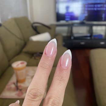 Dynasty Salon - bleeding cuticles, sharp points when i asked for almond, the points were off center and didnt line up with the white at all - Nail Salons Near Me - South Pasadena, California Dynasty Salon - bleeding cuticles, sharp points when i asked for almond, the points were off center and didnt line up with the white at all - Nail Salons Near Me - South Pasadena, California