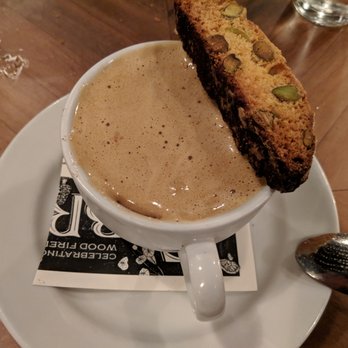 Ember - Coffee Trifle (think chocolate mousse and a pistachio biscotti). Must get. - New American Near Me - Arroyo Grande, California