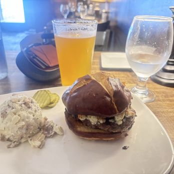 Wilson's Cafe and Grill - Black and blue burger and potato salad - Cafes Near Me - Damascus, Virginia