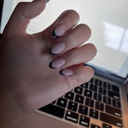 Lavish Nails and Spa by Billy - These are the black French nails I got, they were perfect and looked amazing as always