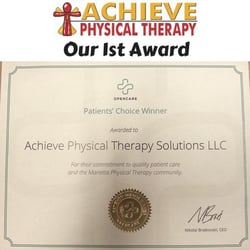Achieve Physical Therapy Solutions - Happy Friday ;) Only 4 months in and we've already received our 1st award! We'd like to thank all our wonderful patients for ...