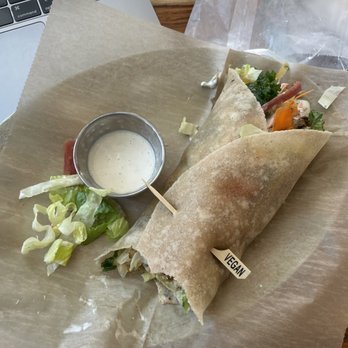 Botanika Cafe - Caesar wrap (half eaten) - Vegan Near Me - Ridgefield, Connecticut Botanika Cafe - Caesar wrap (half eaten) - Vegan Near Me - Ridgefield, Connecticut