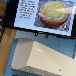 TV with signature/special donut flavors. Pictured: Key Lime Pie TV with signature/special donut flavors. Pictured: Key Lime Pie