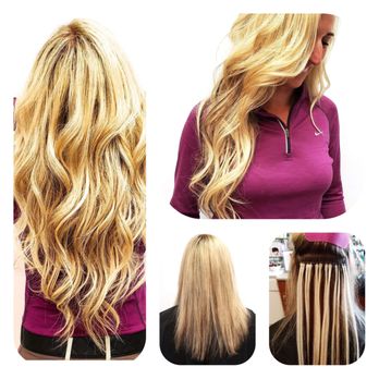 True Salon - 22" Flat-Tip Babe Hair Extensions in "Dixie" and "Daisy" colors blending with existing hair color adding fullness and length. - Hair Salons Near Me - Sherwood, Oregon True Salon - 22" Flat-Tip Babe Hair Extensions in "Dixie" and "Daisy" colors blending with existing hair color adding fullness and length. - Hair Salons Near Me - Sherwood, Oregon
