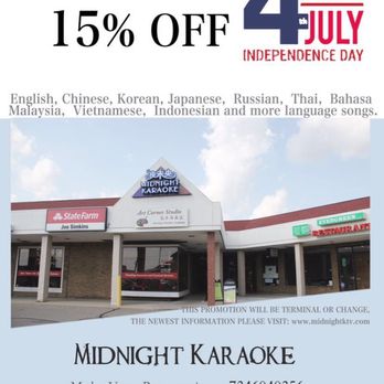 Midnight Karaoke - From now to Independence day,you can enjoy 15% Off! - Karaoke Near Me - Ann Arbor, Michigan