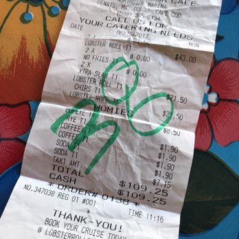 Sesuit Harbor Cafe - Our total! - Seafood Near Me - Dennis, Massachusetts
