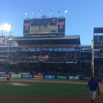 Choctaw Stadium - Dodgers game on the screen before they start batting practice - Stadiums & Arenas Near Me - Arlington, Texas