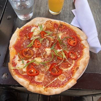 Refinery Rooftop - Pepperoni pizza - Lounges Near Me - New York, New York Refinery Rooftop - Pepperoni pizza - Lounges Near Me - New York, New York
