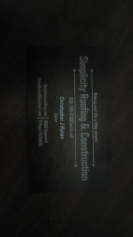 Slide of Simplicity Roofing and Construction
