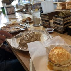 The Bakery Bar - Biscuits & Gravy 5stars! Breakfast biscuit & pancake two thumbs up!