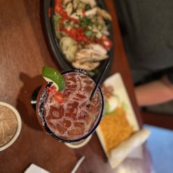 Cantina Laredo - Strawberry Margarita and Grilled Chicken Fajita