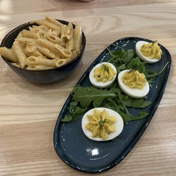 Neat Bird - Two sides that are available. The deviled eggs and Mac and cheese. - Chicken Shop Near Me - Chesapeake, Virginia Neat Bird - Two sides that are available. The deviled eggs and Mac and cheese. - Chicken Shop Near Me - Chesapeake, Virginia