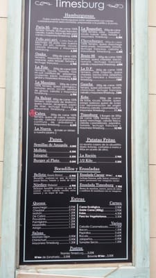 Menu photo 1 Timesburg Paris Barcelona, B Menu photo 1 Timesburg Paris Barcelona, B