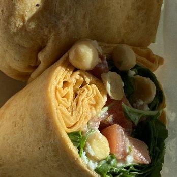Maui Coffee Roasters - Feta Greek Wrap with feta, tomatoes, chickpeas, and lettuce, and Italian vinaigrette - Coffee Roasteries Near Me - Kahului, Hawaii Maui Coffee Roasters - Feta Greek Wrap with feta, tomatoes, chickpeas, and lettuce, and Italian vinaigrette - Coffee Roasteries Near Me - Kahului, Hawaii