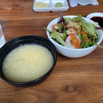 Katsu-Ya - Miso soup and salad - Sushi Bars Near Me - Seattle, Washington