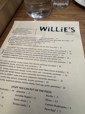 Menu photo 2 Willies Boston, MA