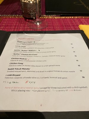 Menu photo 6 Mayura Barcelona, B Menu photo 6 Mayura Barcelona, B