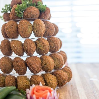 Shawarma Ave - a stack of falafes on a wooden table - Mediterranean Near Me - Calgary, Alberta Shawarma Ave - a stack of falafes on a wooden table - Mediterranean Near Me - Calgary, Alberta