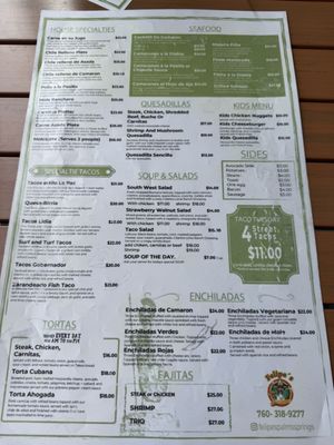 Menu photo 7 Felipe's Palm Springs, CA